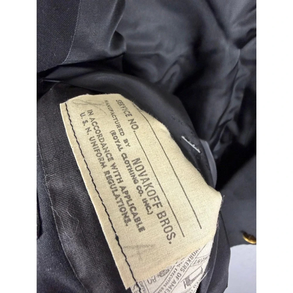 Vintage Novakoff Bros US Navy Dress Mess‎ Jacket 36R Navy Blue Gold Buttons Star